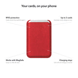 arre Vegan Leather Card Wallet - Red - callouts