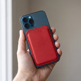 arre Vegan Leather Card Wallet - Red - hand