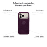 arre Suede Case for iPhone 18 Pro - Plum - callouts