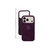 arre Suede Case for iPhone 18 Pro - Plum - packaging