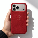 arre Suede Case for iPhone 18 Pro - Red - hand