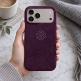 arre Suede Case for iPhone 18 Pro Max - Plum - hand