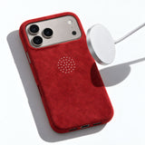 arre Suede Case for iPhone 18 Pro Max - Red - desk