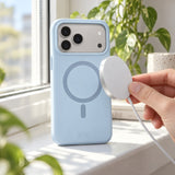 arre Silicone Case for iPhone 18 Pro - Sky Blue - desk