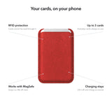 arre Leather Card Wallet - Red - callouts