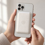 arre Leather Card Wallet - White - hand