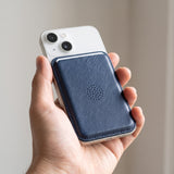 arre Vegan Leather Card Wallet - Navy - hand