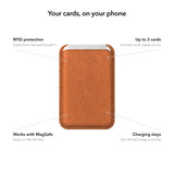 arre Vegan Leather Card Wallet - Orange - callouts