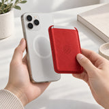 arre Vegan Leather Card Wallet - Red - desk